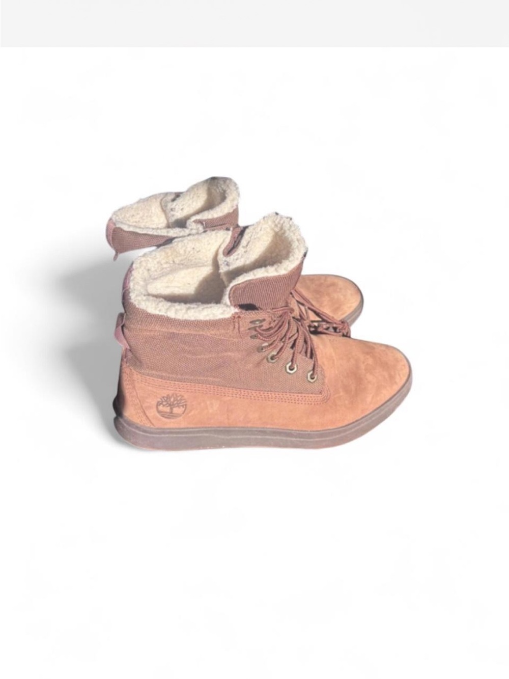 Timberland Tan Faux-Fur Lined Lace-Up Boots